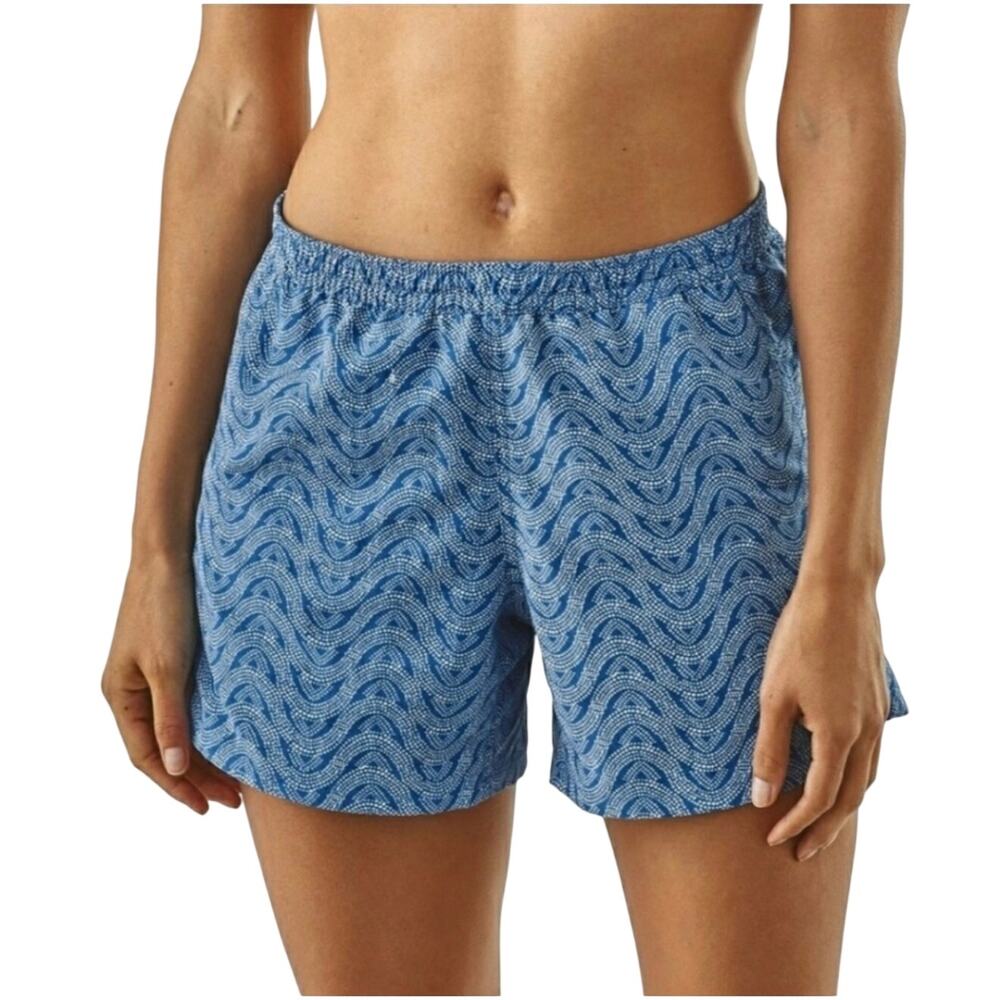 Patagonia Women's Blue Printed Relaxed Fit Baggies Shorts Size S